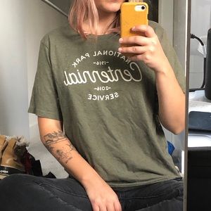 Olive green REI 2016 parks shirt